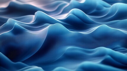 Obraz premium Abstract fluid waves in soft blue tones with gentle light effects