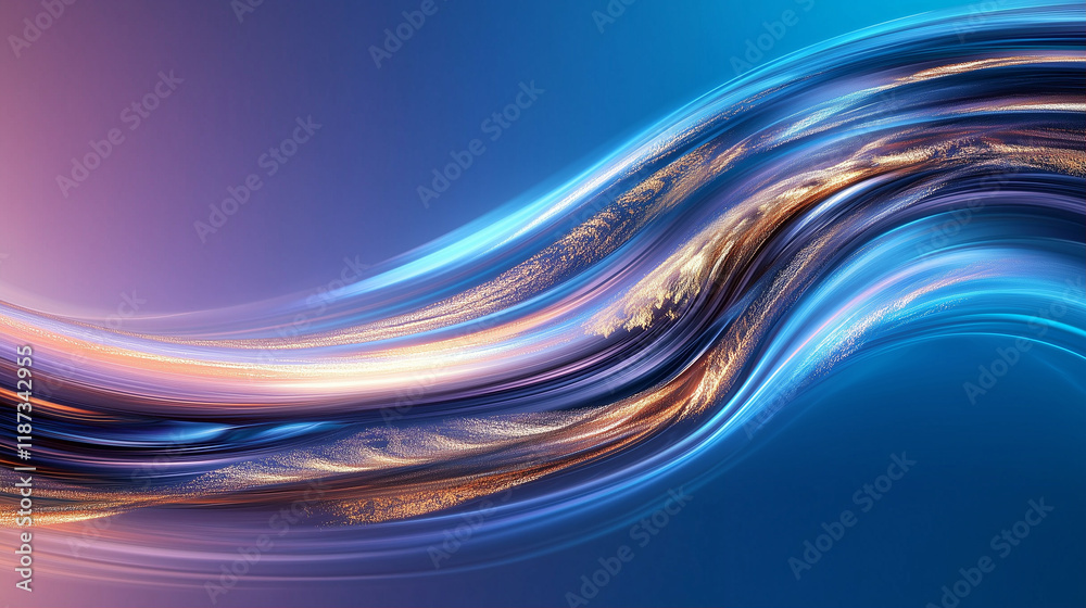 Poster abstract wave background with flowing light and color patterns