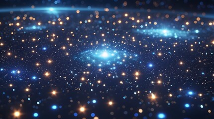 Cosmic Journey Across the Universe Filled with Shimmering Stars and Nebulas