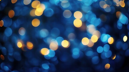 Illuminated Blue Network Structure with Chaotic Lines and Bokeh Effect