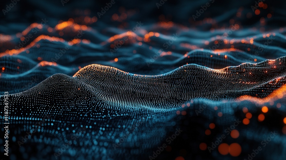 Poster interconnected technology background with lines and scale patterns