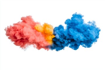 Fototapeta premium A burst of vibrant rainbow Holi paint and colored powder. Stock. Digital art illustration