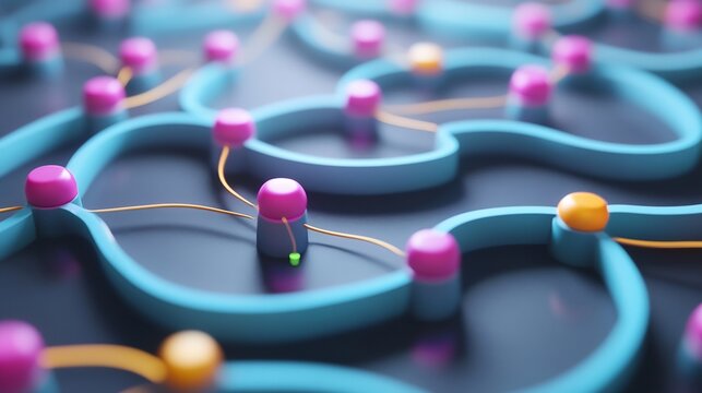 Conceptual rendering of resource allocation symbolic nodes abstract pathways representing optimization