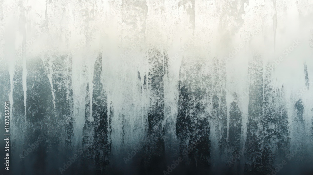 Poster Abstract texture of frosted glass with streaks and gradient from white to dark grey.