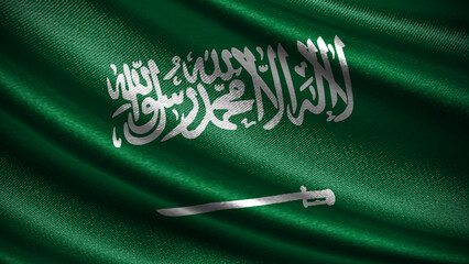 Saudi Arabia flag with realistic silky wave texture