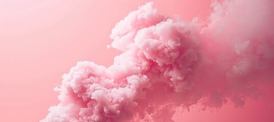 Fototapeta premium Pink smoked on pink background