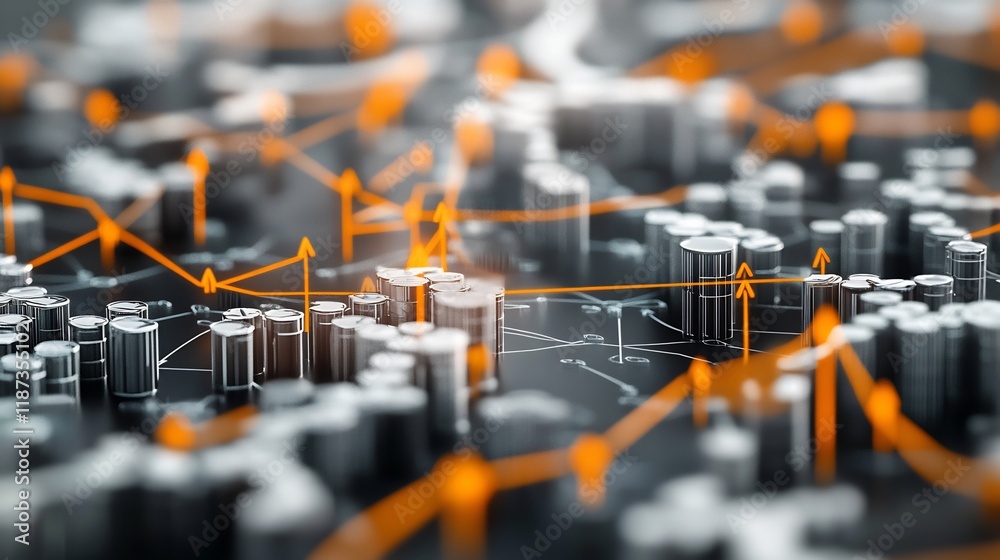 Aufkleber Conceptual rendering of monetary policy highlighting interconnected pathways symbolic arrows interest rate and liquidity management