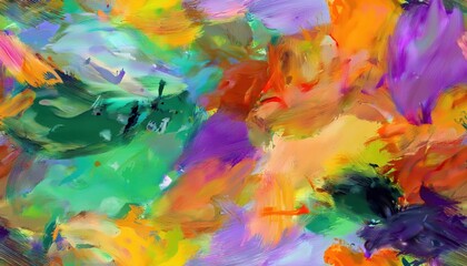 Striking Texture Pattern of Acrylic, Oil and Watercolor A Seamless Mix of Rough Smears, Blots, and Rich Colors