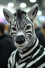 Fototapeta premium Close-up of zebra-themed fursuit with striking details