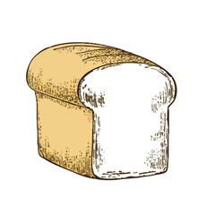 A hand-drawn cartoon-style illustration of a slice of toast bread. Golden edges with a soft, fluffy center, isolated on a white background