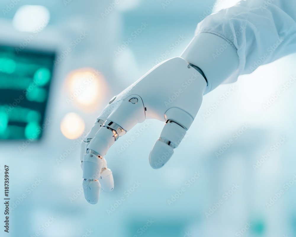 Poster cutting-edge robotic surgery advanced medical technology in a modern operating room