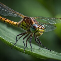 Dragonfly Resting on a Leaf