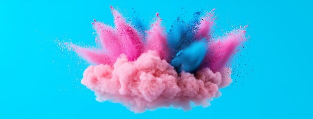 Fototapeta premium A burst of vibrant Holi powder. A splash of vivid paint. An abstract design of colorful dust explosion. A vivid art background