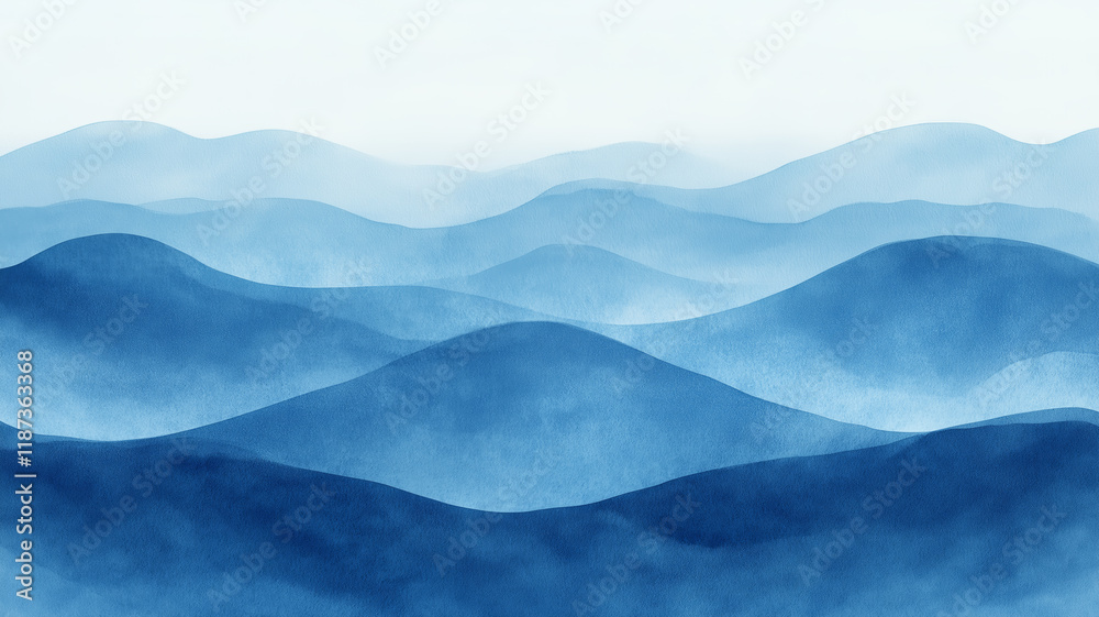 Aufkleber blue azure turquoise abstract watercolor background for textures backgrounds and web banners design.
