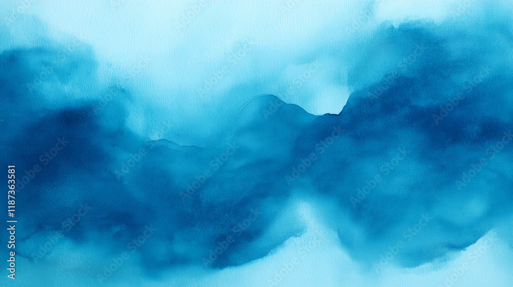 Poster blue azure turquoise abstract watercolor background for textures backgrounds and web banners design