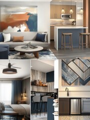 Modern Hostingcore Collage Cozy Interiors with Warm Lighting and Guest-Friendly Details
