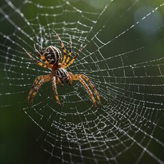Obraz premium Spider with Its Web in the Background
