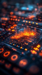 High-tech control panel showcasing live business data trends image