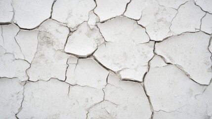 Obraz premium Close-up of cracked, dried, white surface.