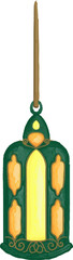 Ramadhan Lantern Watercolor Illustration