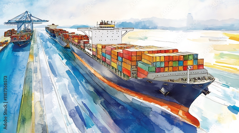 Aufkleber conceptual art of trade agreements focusing importexport management foreign direct investment proces