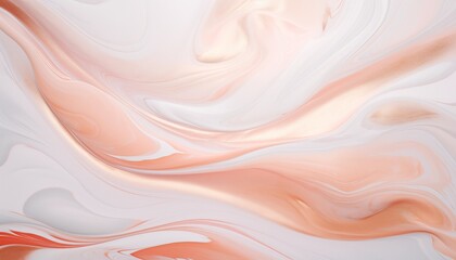 Obraz premium pink creme white marble wave liquid