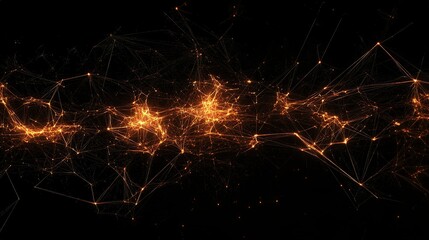 Abstract AI Network with Glowing Nodes and Connecting Lines