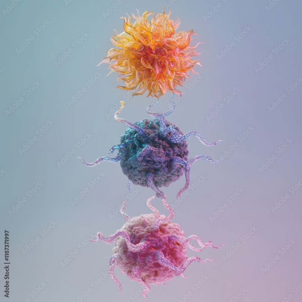 Poster progression of virus forms illustrating transition from simple to complex structures in biological s