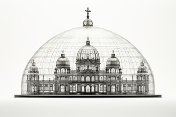 Fototapeta premium Intricate architectural model of a grand dome structure showcasing detailed design and craftsmanship