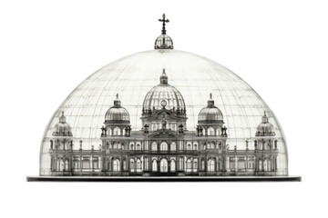 Fototapeta premium Intricate architectural model of a grand dome structure showcasing detailed design and craftsmanship