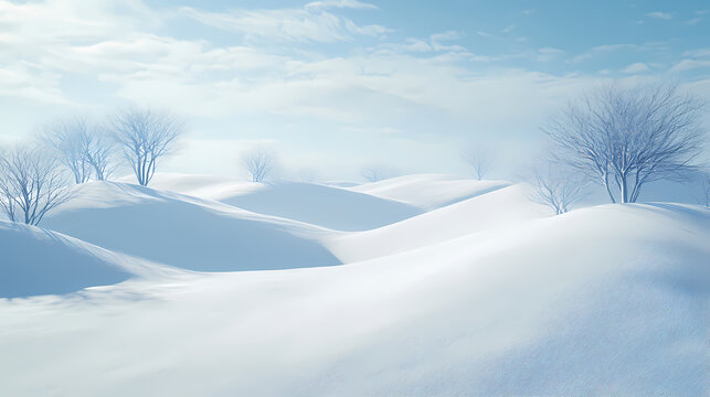 Winter + snowdrift + tranquility concept. Snowbound. Illustration