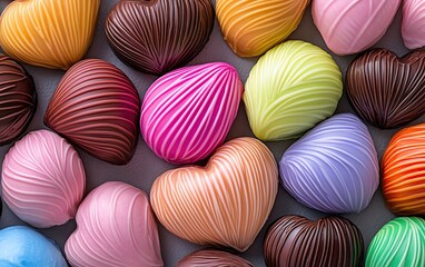 Obraz premium Chocolate and Ice-Cream Pairings, An ink art depiction of chocolate truffles arranged in a Zen-like pattern beside scoops of pastel ice cream