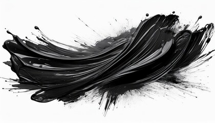 Vibrant Black Brush Stroke Grunge Splash Texture An Abstract Isolated Image Showcasing Artistic Expression and Transparent Background