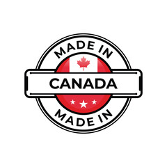 Obraz premium Made in Canada label icon emblem isolated on white background