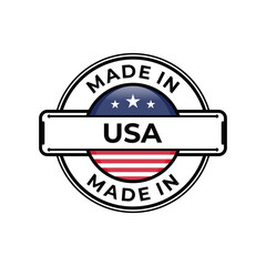 Made in USA label icon emblem isolated on white background