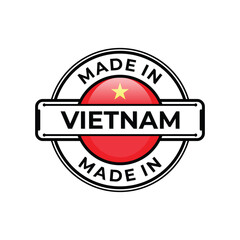 Made in Vietnam label icon emblem isolated on white background
