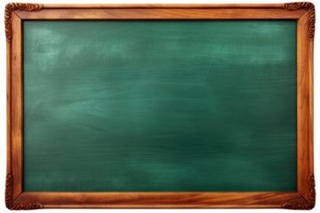 Empty chalkboard in a classroom, ready for new lessons and creative ideas from students and teachers alike during a bright school day