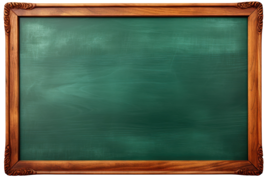 Empty chalkboard in a classroom, ready for new lessons and creative ideas from students and teachers alike during a bright school day