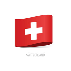 Fototapeta premium Flag Of Switzerland Icon Vector Design.