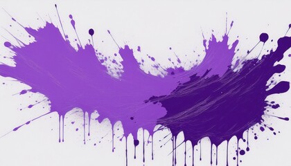 Vibrant Blotches of Purple Paint on White Background A Creative, Minimalistic Masterpiece for Title or Advertisement