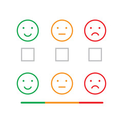 Satisfaction Feedback Review Scale Set Vector Design.