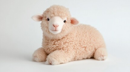 Lamb, sitting, studio, white background, Easter