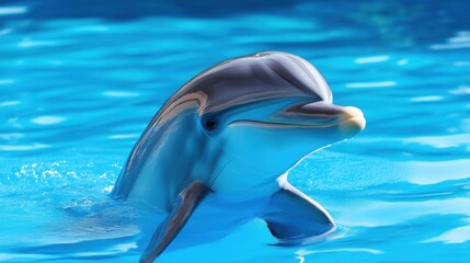 Naklejka premium A Dolphin making a big jump out of the water