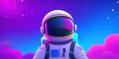 animation style astronaut in space
