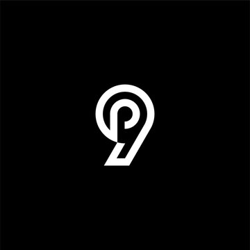 Letter P9 or 9P logo concept vector icon
