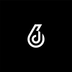 Simple Letter Six D or 6D logo concept vector icon