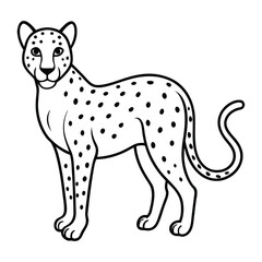 Elegant Cheetah Line Art Design