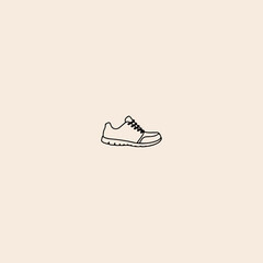 Running shoes icon flat vector design. 