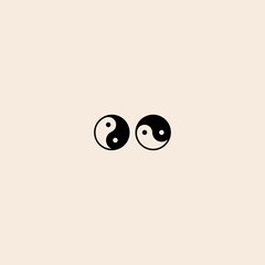 Yin and yang symbolic icon flat vector design.