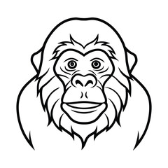 Obraz premium Elegant Orangutan Line Art Design